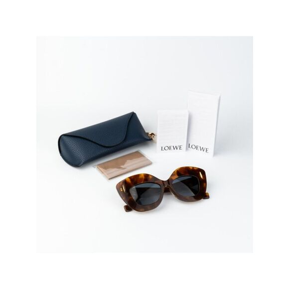 Loewe Women Sunglasses Havana Blue Cat Eye LW40127F ANAGRAM 53V NEW AUTHENTIC main image 6